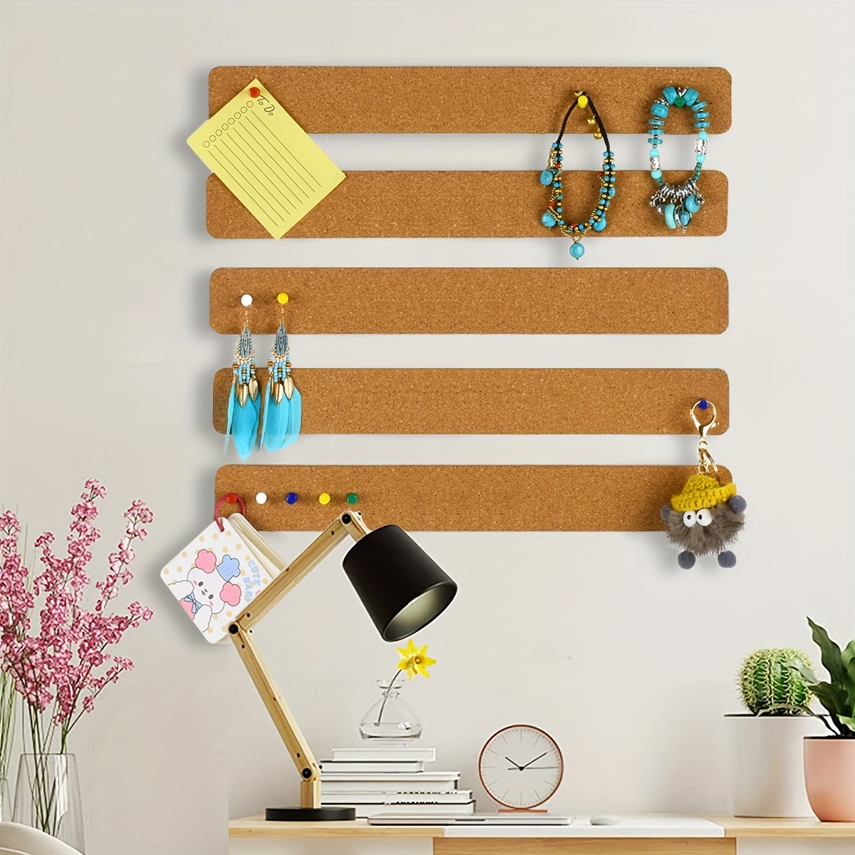 Bulletin Board Cork - 5 самоклеящихся пробковых полосок для доски