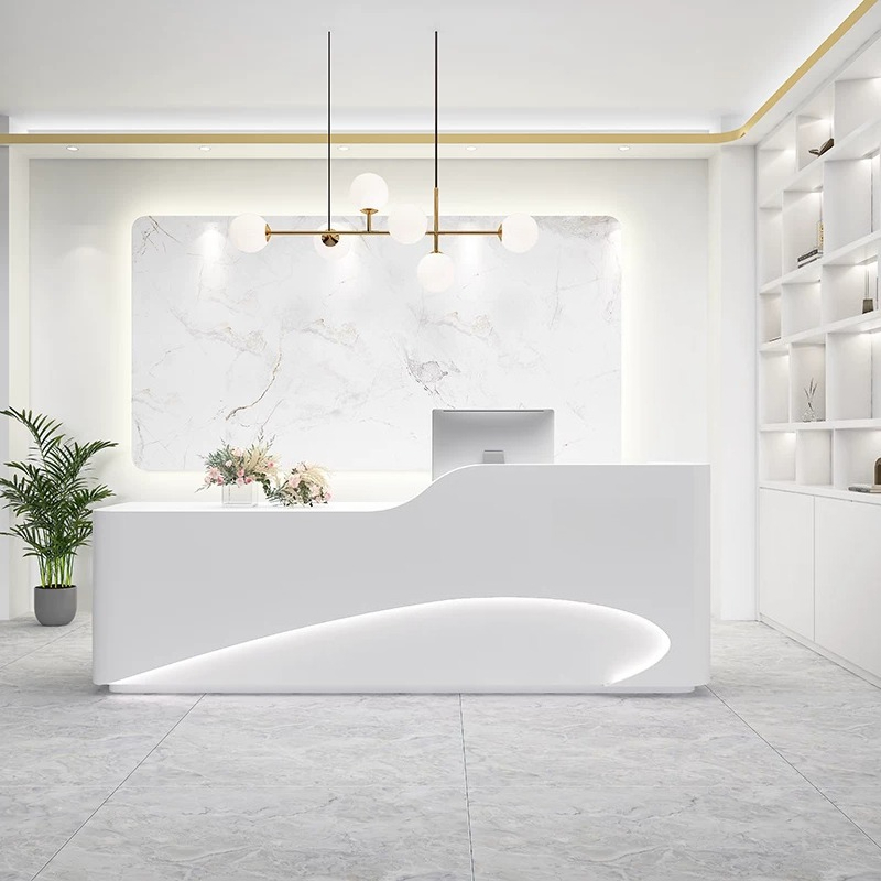 Office Furniture Store - Современная минималистичная стойка-ресепшн для магазина одежды,