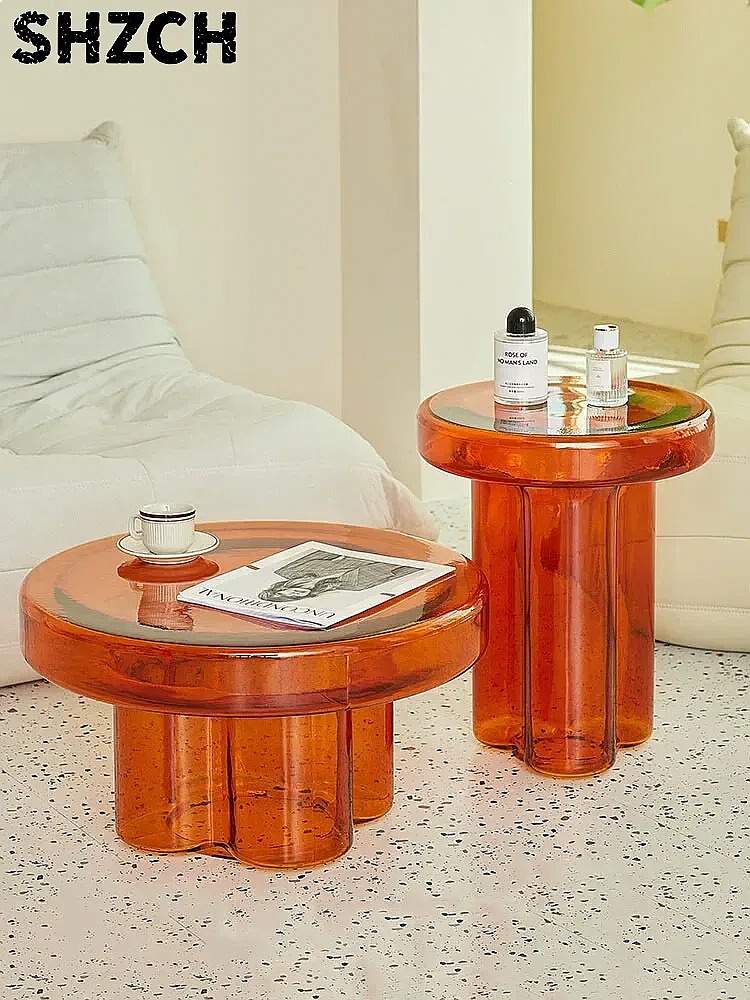 Conference Table Round - Скандинавский круглый стеклянный журнальный столик для