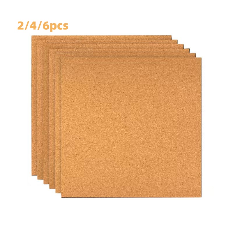 Bulletin Board Cork - 2/4/6 квадратных пробковых досок с клейкой