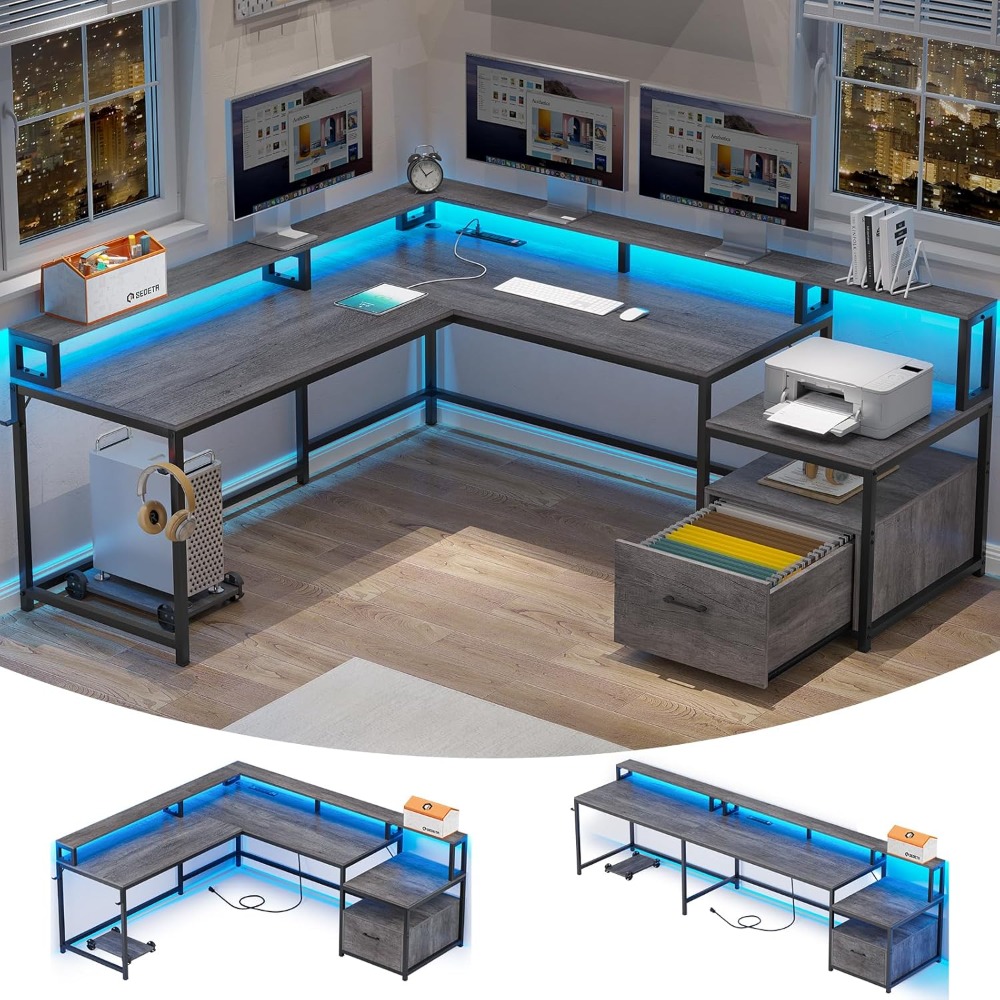 Office Furniture Outlet - L-образный стол, 66-дюймовый стол для домашнего