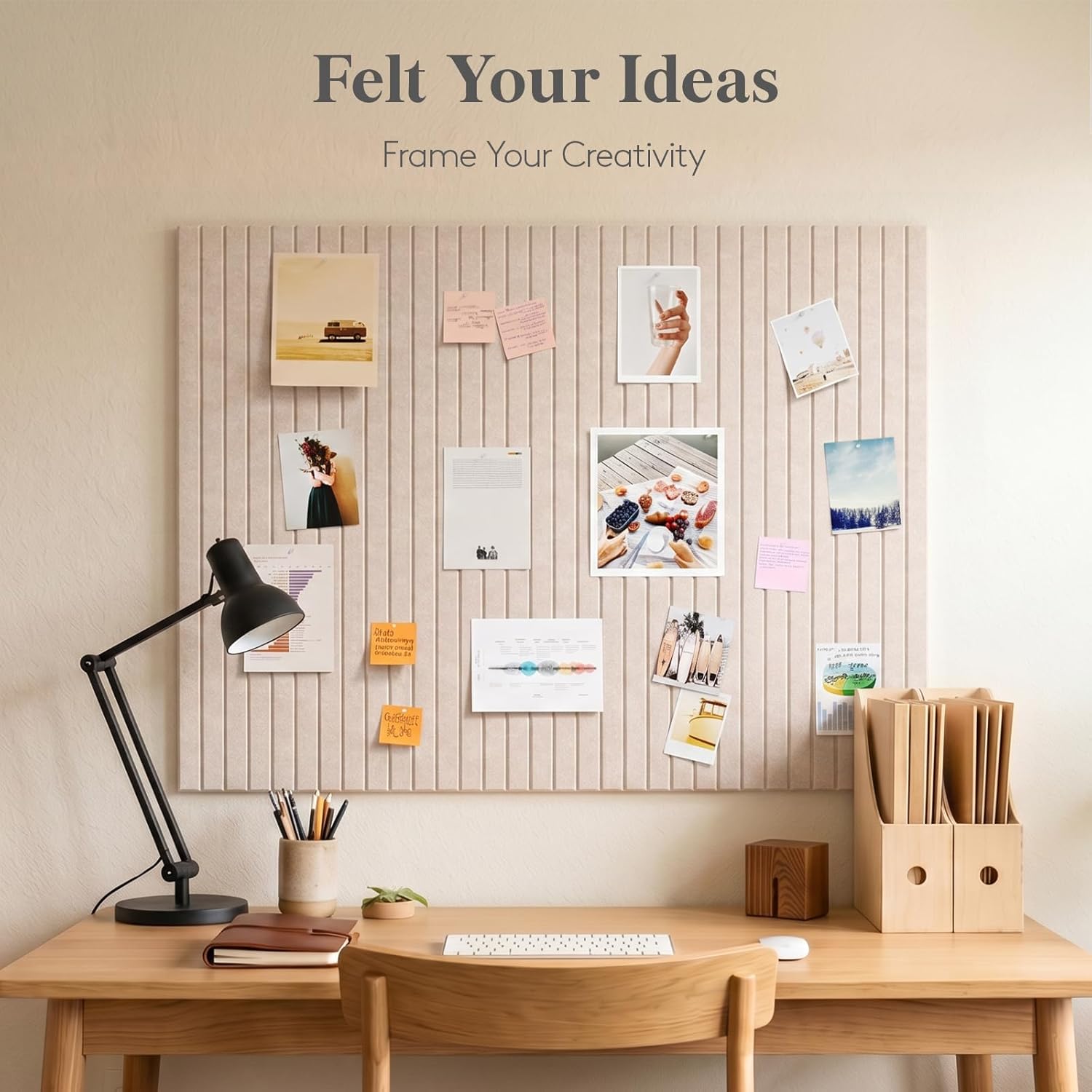 Bulletin Board Cork - Набор из 6 фетровых настенных плиток
